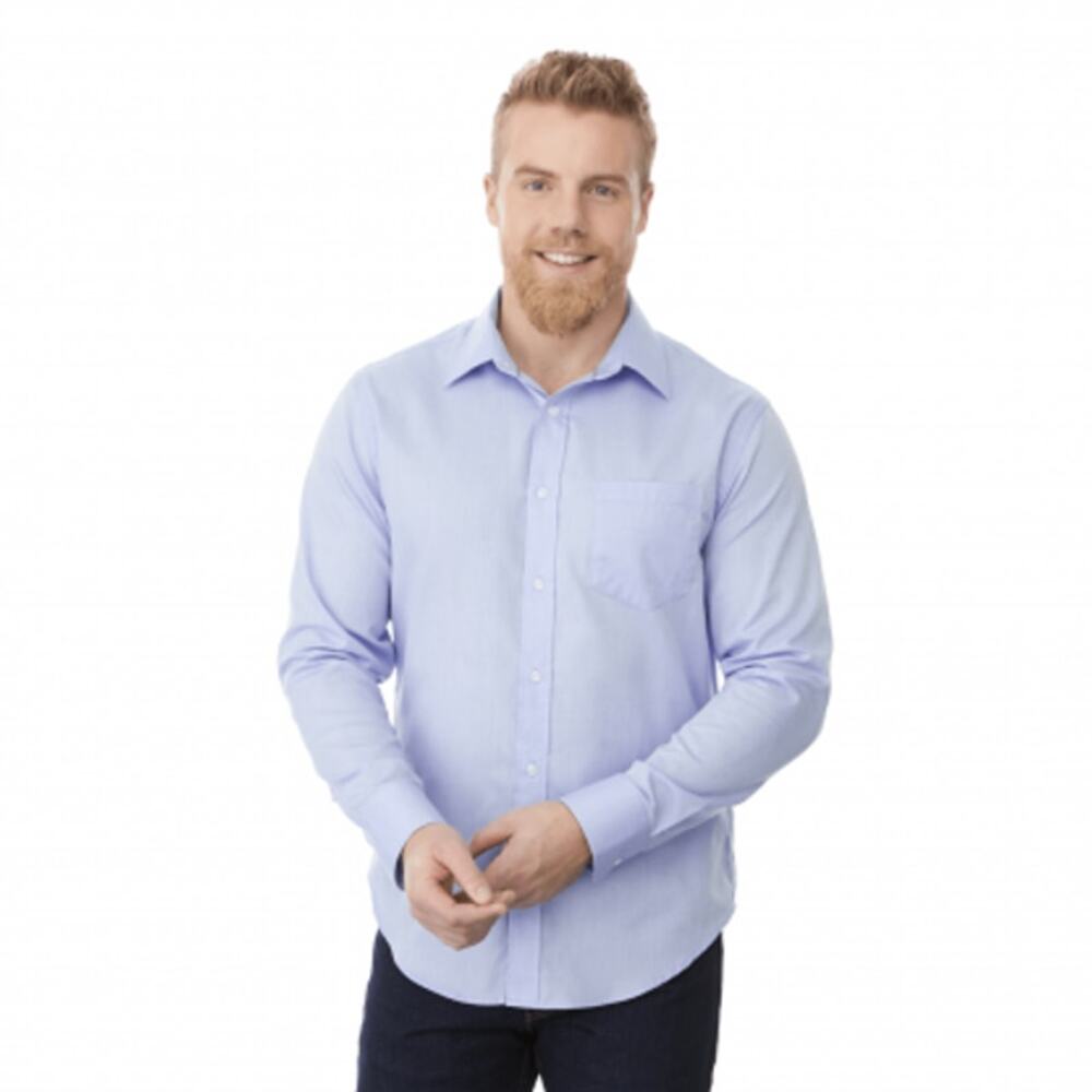 Elevate Men's Pierce Oxford Shirt Dress Medium Long Sleeve Sky Blue NWT